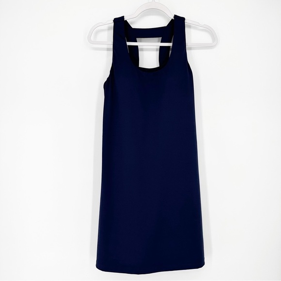 ATHLETA Navy Blue Dress Built-in Bra Style #819364 Small - Picture 1 of 7
